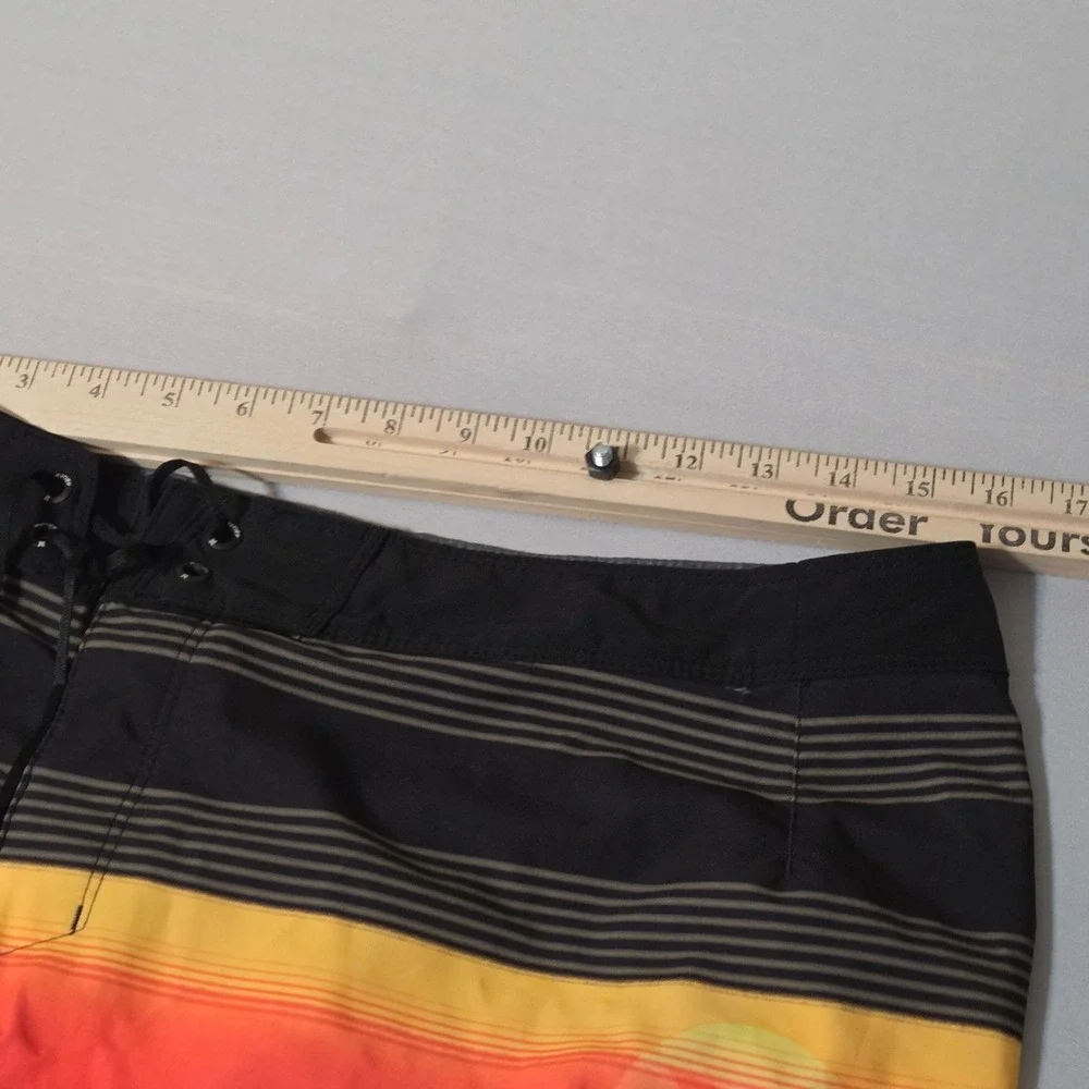 Hurley Board Shorts Mens 30 Black Sunset Phantom Striped Swim Trunks